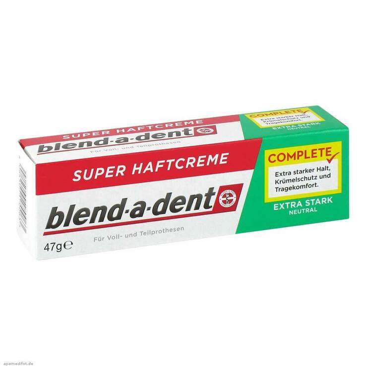 Colle Pour Dentier Blend-a-Dent Standard - Crème Adhésive 70g - Pour Prothèses Complètes Et Partielles