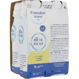 FRESUBIN ORIGINAL DRINK bouteille de consommation de vanille, 4x200 ml