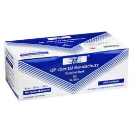 MUNDSCHUTZ OP avec bande élastique et pince-nez bleu, 50 pièces