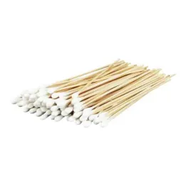 Bâton de coton avec tête en coton 15cm H, 100 pièces