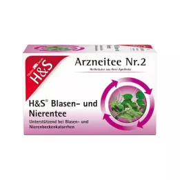 Sachets filtres pour thé pour vessie et reins H&S, 20 x 2,0 g