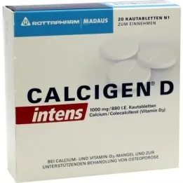 CALCIGEN D intensifie 1000 mg / 880, cest-à-dire des comprimés à mâcher, 20 pc