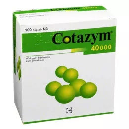 COTAZYM 40 000 capsules résistants gastriques à granulés, 200 pc
