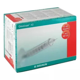 OMNICAN Seringue à insuline 1 ml U40 avec canule 0,30x8 mm simple, 100X1 pcs