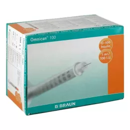OMNICAN Seringue à insuline 1 ml U100 avec canule 0,30x12 mm, 100X1 pcs