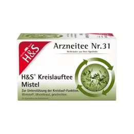 Sachets filtrants pour thé au gui H&amp;S Circulation, 20 x 2,0 g