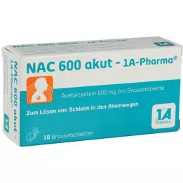 NAC 600 comprimés de pharma akut-1a effervescents, 10 pc