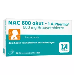 NAC 600 comprimés effervescents akut-1A Pharma, 20 pcs