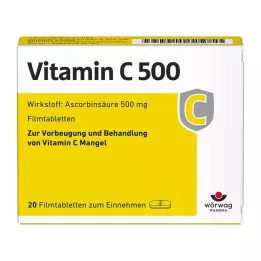 VITAMIN C 500 comprimés pelliculés, 20 pcs