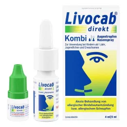 LIVOCAB combo direct 4 ml de gouttes pour les yeux + 5 ml de spray nasal, 1 paquet