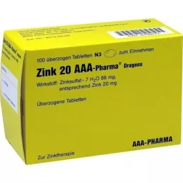 ZINK 20 AAA-Drages pharmaceutiques, 100 pc