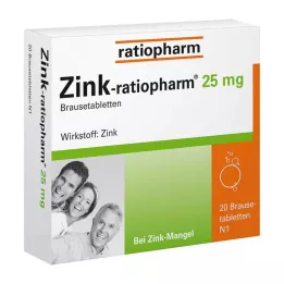 ZINK-RATIOPHARM Comprimés effervescents de 25 mg, 20 pièces