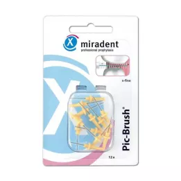 MIRADENT Interd.Pic-Brush brosse de rechange x-fine jaune, 12 pcs