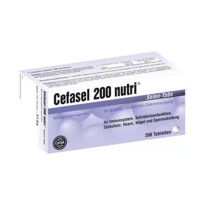 CEFASEL 200 comprimés de sélénium nutritifs, 200 pièces CEFASEL 200 comprimés de sélénium nutritifs, 200 pièces