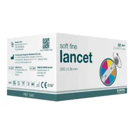 Klinion Lancettes de couleur fine douce 28 G, 210 pc