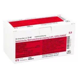 ISOTONISCHE Solution de NaCl à 0,9 % Eifelfango Inj.-Lsg., 50X2 ml