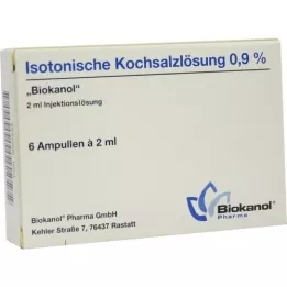 ISOTONISCHE Solution saline 0,9% dampoules de biocanol, 6x2 ml