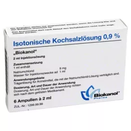 ISOTONISCHE Ampoules de solution saline Biokanol à 0,9 %, 6 x 2 ml