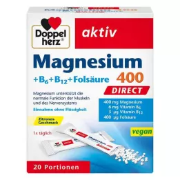 DOPPELHERZ Granulés de magnésium + vitamines B DIRECT , 20 pièces