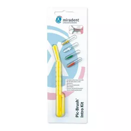 MIRADENT Kit dintroduction Interd.Pic-Brush 1H+4B.jaune, 1 pièce