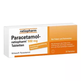 PARACETAMOL-ratiopharm 500 mg comprimés, 20 unités