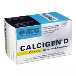 CALCIGEN D Citro 600 mg/400 I.E. comprimés à croquer, 50 pcs