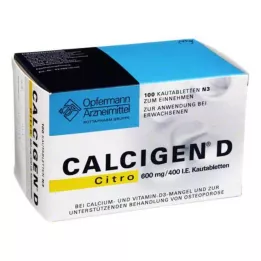 CALCIGEN D Citro 600 mg/400 I.E. comprimés à croquer, 100 pcs