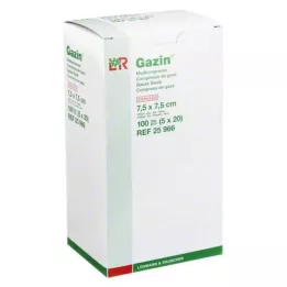 GAZIN Compresse de gaze 7,5 x 7,5 cm stérile 12 plis, 5 x 20 pièces