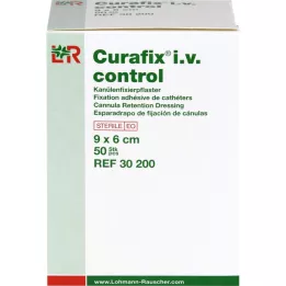 Curafix i. v. Contrôle Canula Fixation Plâtre 6x9 cm, 50 pc
