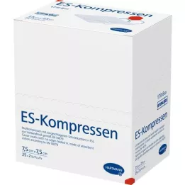 ES-KOMPRESSEN Stéril 7,5x7,5 cm 8 fois, 25x2 pc