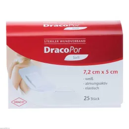 DracoPor Pansement blanc doux 7,2x5 cm stérile, 25 pc