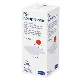 ES-KOMPRESSEN non stérile 5x5 cm 8 voies, 100 pcs