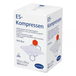 ES-KOMPRESSEN non stérile 7,5 x 7,5 cm 8 voies, 100 pièces