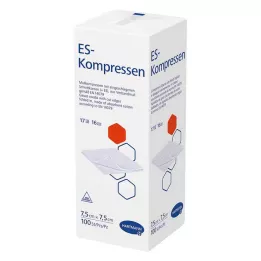 ES-KOMPRESSEN Unsteril 7,5x7,5 cm 16 fois, 100 pc