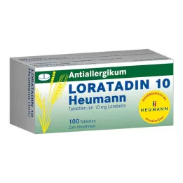LORATADIN 10 comprimés Heumann, 100 pièces