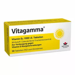 VITAGAMMA Comprimés de vitamine D3 1 000 UI, 50 pcs