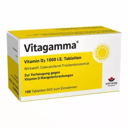 VITAGAMMA Comprimés de vitamine D3 1 000 UI, 100 pcs