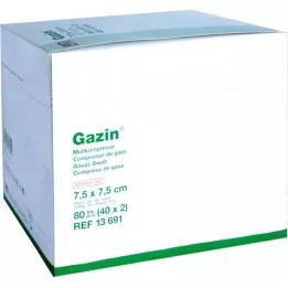 GAZIN Compresse de gaze 7,5 x 7,5 cm stérile 12 plis, 40 x 2 pièces