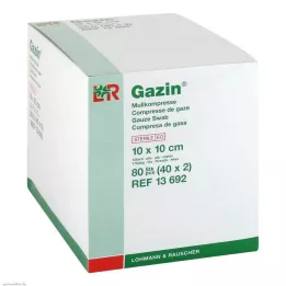 GAZIN Compresse de gaze 10x10 cm stérile 12 plis, 40X2 pcs
