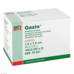 GAZIN Compresses fendues 7,5x7,5 cm stériles 8 plis, 50X2 pcs