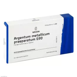ARGENTUM METALLICUM praeparatum d 30 ampoules, 8 pc