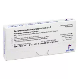 AURUM METALLICUM PRAEPARATUM D 10 ampoules, 8 pièces