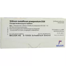 STIBIUM METALLICUM PRAEPARATUM D 20 ampoules, 8X1 ml