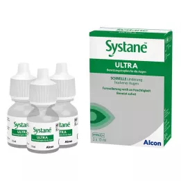 SYSTANE ULTRA Gouttes lubrifiantes pour les yeux, 3X10 ml