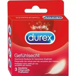 Durex Sentiment de préservatifs, 3 pc