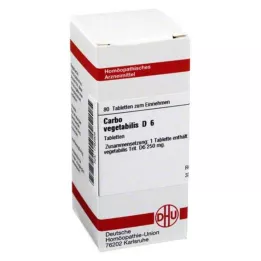 CARBO VEGETABILIS D 6 comprimés, 80 pcs