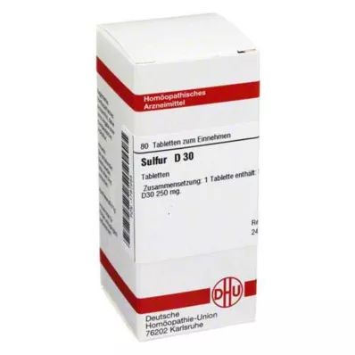 SULFUR D 30 comprimés, 80 pièces SULFUR D 30 comprimés, 80 pièces