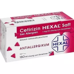 CETIRIZIN HEXAL jus avec allergies, 150 ml