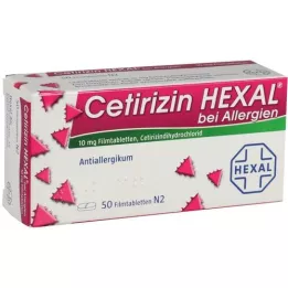 CETIRIZIN HEXAL Comprimés de films sur les allergies, 50 pc