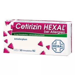 CETIRIZIN HEXAL Comprimés de films sur les allergies, 50 heures